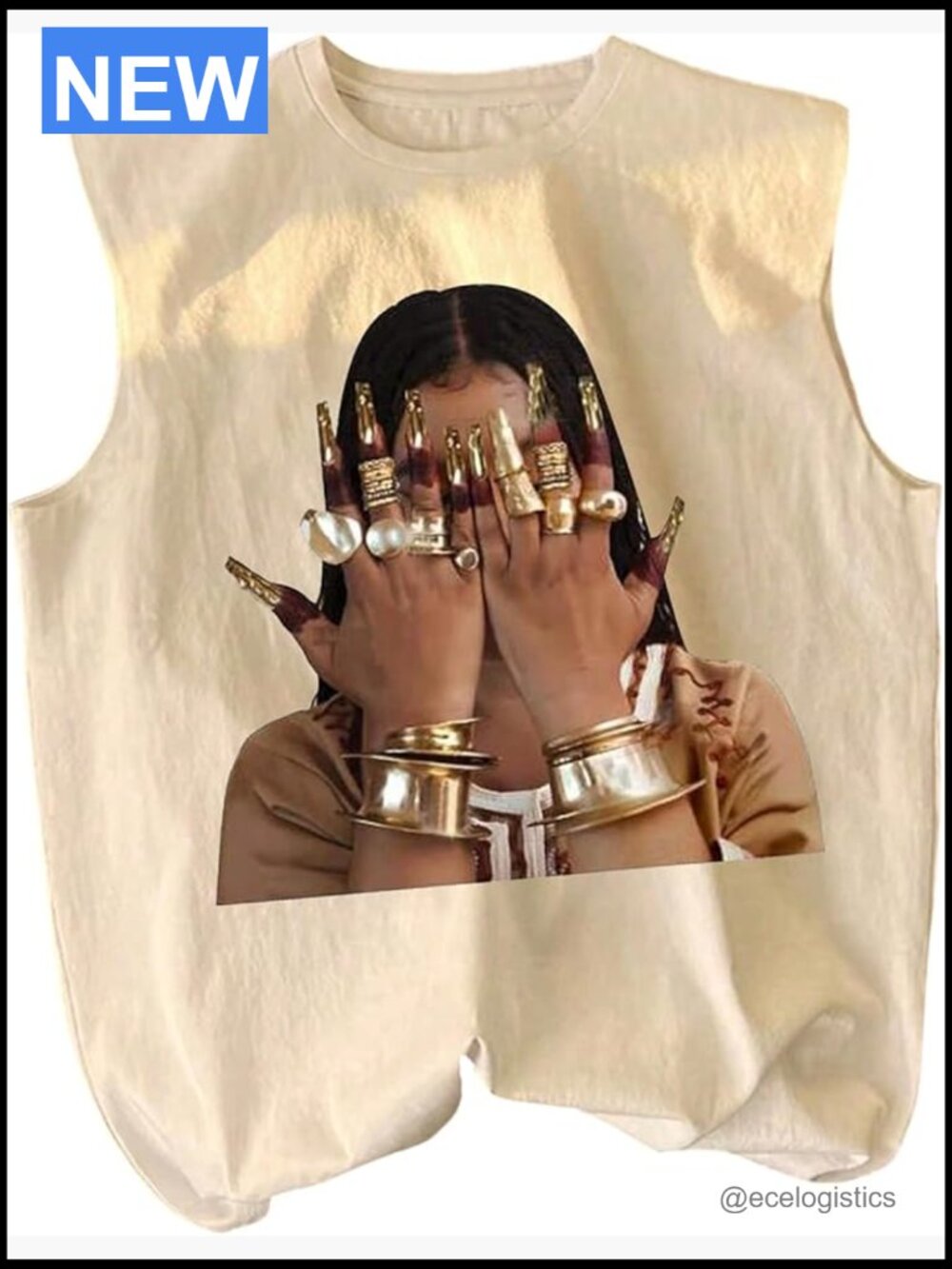 Men's Retro Graphic Tank Top Sleeveless Crew Neck Streetwear